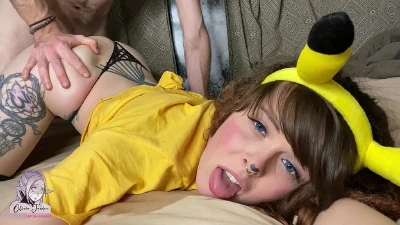 Pikachu Blowjob On A Huge Cock And Doggy Fuck Ahegao - Olivia Jarden